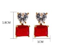 1 Pair Elegant Sweet Geometric Heart Shape Plating Inlay Brass Zircon Drop Earrings sku image 1