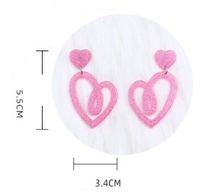 1 Pair Sweet Geometric Heart Shape Spray Paint Arylic Drop Earrings main image 2