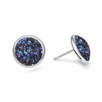 1 Pair Sweet Round Inlay Copper Artificial Crystal Ear Studs main image 3