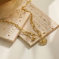 304 Stainless Steel 18K Gold Plated Simple Style Commute Plating Inlay Life Tree Zircon Pendant Necklace main image 4