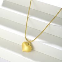 Stainless Steel Elegant Plating Heart Shape Solid Color Pendant Necklace main image 4