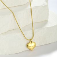Stainless Steel Elegant Plating Heart Shape Solid Color Pendant Necklace main image 6