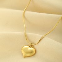 Stainless Steel Elegant Plating Heart Shape Solid Color Pendant Necklace main image 8
