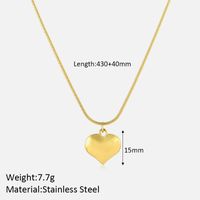 Rostfreier Stahl Elegant Überzug Herzform Einfarbig Halskette Mit Anhänger sku image 1