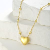 Stainless Steel Elegant Plating Heart Shape Solid Color Pendant Necklace main image 5