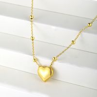 Stainless Steel Elegant Plating Heart Shape Solid Color Pendant Necklace main image 1