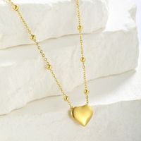 Stainless Steel Elegant Plating Heart Shape Solid Color Pendant Necklace main image 4