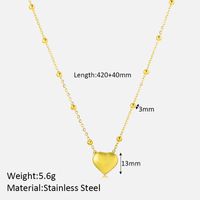 Stainless Steel Elegant Plating Heart Shape Solid Color Pendant Necklace sku image 1