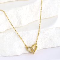 Stainless Steel Elegant Plating Inlay Heart Shape Solid Color Artificial Diamond Pendant Necklace main image 1