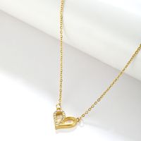 Stainless Steel Elegant Plating Inlay Heart Shape Solid Color Artificial Diamond Pendant Necklace main image 5
