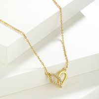 Stainless Steel Elegant Plating Inlay Heart Shape Solid Color Artificial Diamond Pendant Necklace main image 4