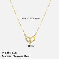 Stainless Steel Elegant Plating Inlay Heart Shape Solid Color Artificial Diamond Pendant Necklace sku image 1