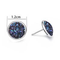 1 Pair Sweet Round Inlay Copper Artificial Crystal Ear Studs main image 2
