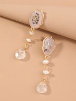 1 Pair Ethnic Style Irregular Beaded Inlay Freshwater Pearl Copper Shell Drop Earrings main image 5