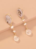 1 Pair Ethnic Style Irregular Beaded Inlay Freshwater Pearl Copper Shell Drop Earrings main image 4