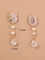 1 Pair Ethnic Style Irregular Beaded Inlay Freshwater Pearl Copper Shell Drop Earrings main image 2