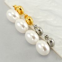 1 Piece Cute Queen Bridal Solid Color Plating Inlay 304 Stainless Steel Pearl 18K Gold Plated Ear Studs main image 6