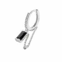1 Stück Strassenmode Quadrat Überzug Inlay Sterling Silber Künstlicher Diamant Versilbert Ohrringe sku image 1