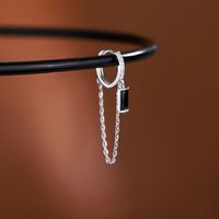 1 Piece Streetwear Square Plating Inlay Sterling Silver Artificial Diamond Silver Plated Earrings main image 1