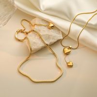 304 Stainless Steel 18K Gold Plated Simple Style Commute Plating Heart Shape Pendant Necklace main image 5