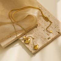 304 Stainless Steel 18K Gold Plated Simple Style Commute Plating Heart Shape Pendant Necklace main image 6