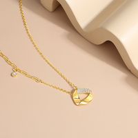 Simple Style Geometric Sterling Silver Plating Inlay Zircon Pendant Necklace main image 4