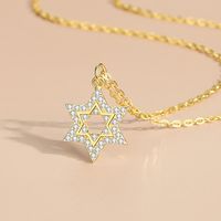 Simple Style Star Sterling Silver Plating Inlay Zircon Pendant Necklace main image 3