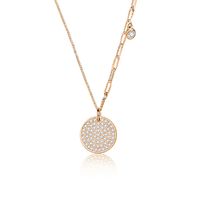 Simple Style Geometric Round Sterling Silver Plating Inlay Zircon Pendant Necklace sku image 3