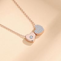 Simple Style Heart Shape Sterling Silver Plating Inlay Zircon Pendant Necklace main image 4