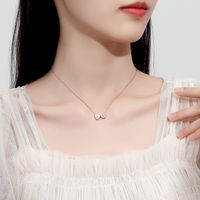 Simple Style Heart Shape Sterling Silver Plating Inlay Zircon Pendant Necklace main image 5