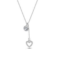 Einfacher Stil Herzform Sterling Silber Überzug Inlay Zirkon Halskette Mit Anhänger sku image 1