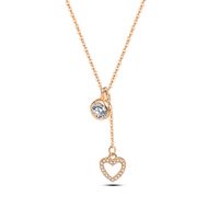 Simple Style Heart Shape Sterling Silver Plating Inlay Zircon Pendant Necklace sku image 2