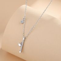 Simple Style Geometric Heart Shape Sterling Silver Plating Inlay Zircon Pendant Necklace main image 3
