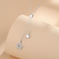 Simple Style Star Sterling Silver Plating Inlay Zircon Pendant Necklace main image 3