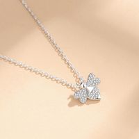 Simple Style Bee Sterling Silver Inlay Zircon Pendant Necklace main image 4