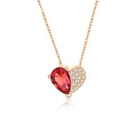 Simple Style Heart Shape Sterling Silver Inlay Zircon Pendant Necklace sku image 2