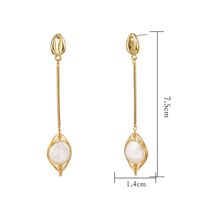 1 Pair Elegant Water Droplets Freshwater Pearl Copper Drop Earrings main image 2