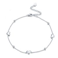Simple Style Heart Shape Sterling Silver Plating White Gold Plated Women's Anklet main image 6