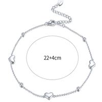 Simple Style Heart Shape Sterling Silver Plating White Gold Plated Women's Anklet main image 2
