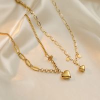 Simple Style Commute Heart Shape Titanium Steel Plating 18k Gold Plated Pendant Necklace main image 1
