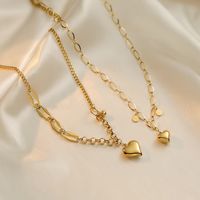 Simple Style Commute Heart Shape Titanium Steel Plating 18k Gold Plated Pendant Necklace main image 6