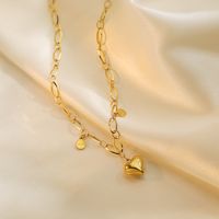 Simple Style Commute Heart Shape Titanium Steel Plating 18k Gold Plated Pendant Necklace main image 4