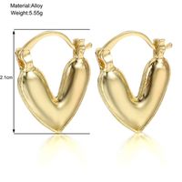 Wholesale Jewelry Ig Style Sweet Heart Shape Alloy Plating Earrings main image 4