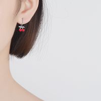 1 Pair Sweet Fruit Inlay Copper Artificial Pearls Zircon Ear Hook main image 3