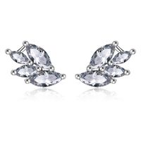1 Pair Lady Wings Inlay Copper Zircon Ear Studs main image 3