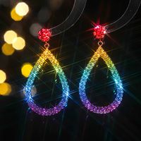 1 Pair Luxurious Shiny Water Droplets Plating Inlay Alloy Rhinestones Drop Earrings main image 6