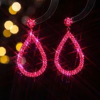 1 Pair Luxurious Shiny Water Droplets Plating Inlay Alloy Rhinestones Drop Earrings main image 7