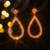 1 Pair Luxurious Shiny Water Droplets Plating Inlay Alloy Rhinestones Drop Earrings main image 9