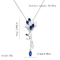 Ig Style Shiny Flower Alloy Copper Plating Inlay Glass Sweater Chain Long Necklace main image 2
