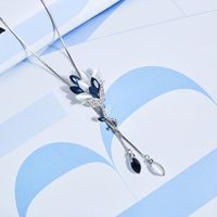 Ig-stil Glänzend Blume Legierung Kupfer Überzug Inlay Glas Pulloverkette Lange Halskette main image 5